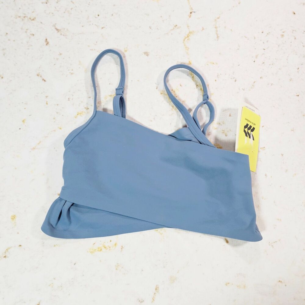All in Motion Sports Bra XS Blue Light Support Adjustable Straps Shelf Bra NWT